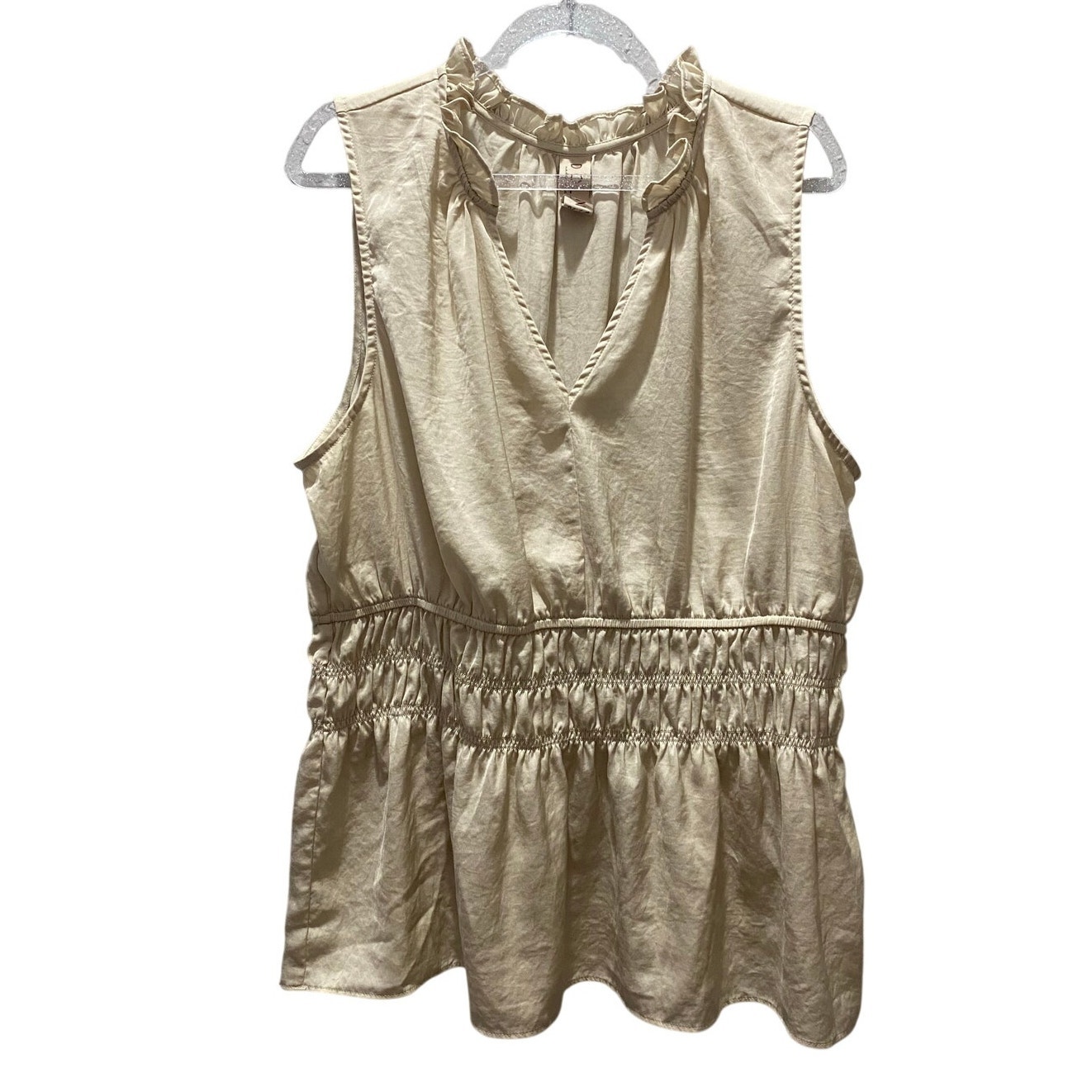 Dolan Smocked Sleeveless Top Sz Xl Boho Minimalist Classic